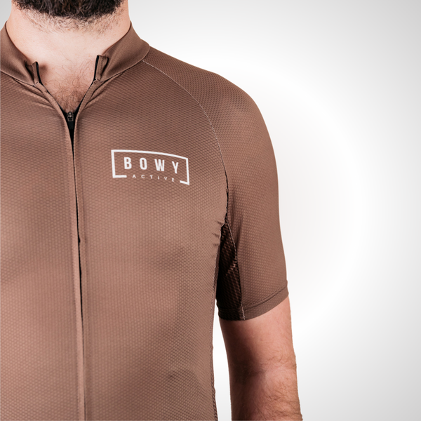BOWY Active Mens Mocha Brown Cycling Jersey