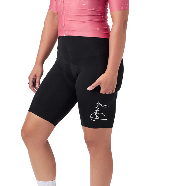 BOWY Active Womens Black Cargo Bib Shorts