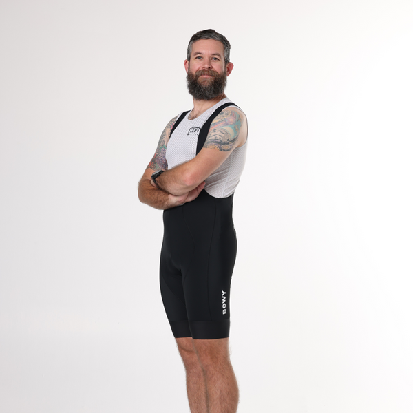 BOWY Active Mens Black Classic Bib Shorts