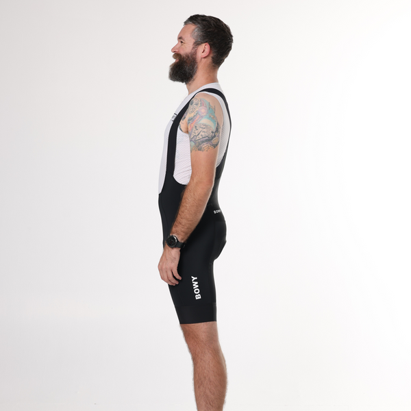 BOWY Active Mens Black Classic Bib Shorts
