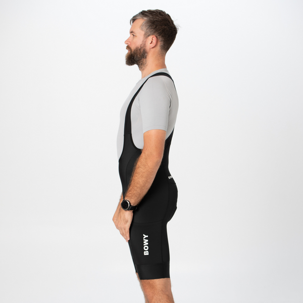 BOWY Active Mens Black Cargo Bib Shorts