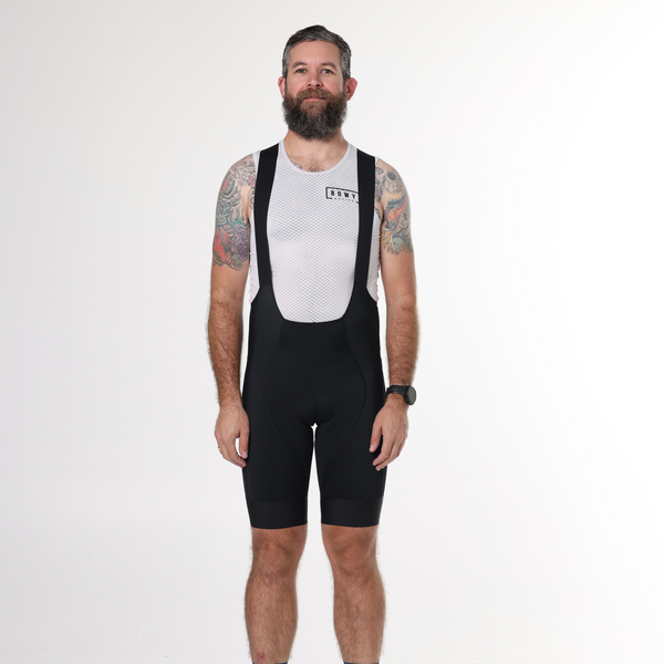 BOWY Active Mens Black Classic Bib Shorts