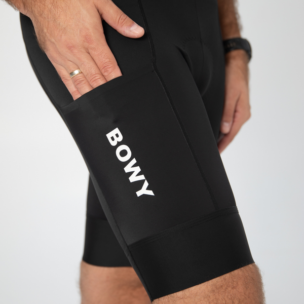 BOWY Active Mens Black Cargo Bib Shorts