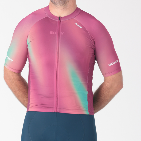 BOWY Active Mens Raspberry Swirl Cycling Jersey