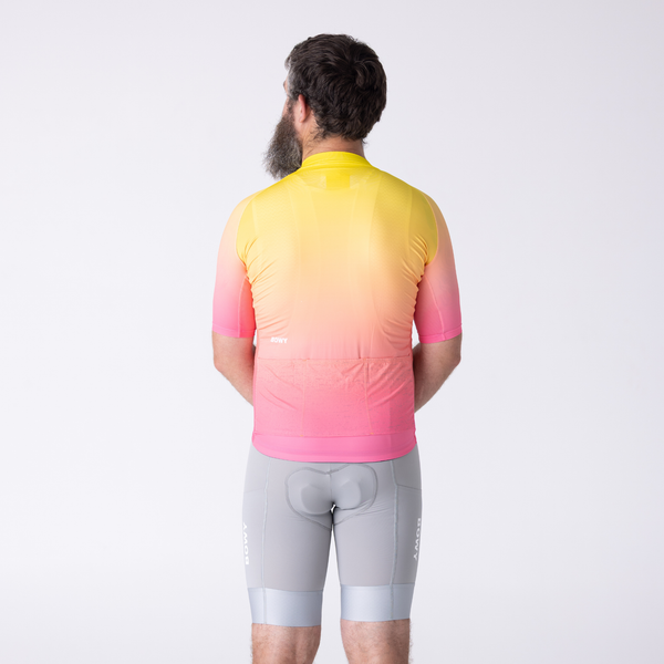 BOWY Active Mens Neon Bloom Cycling Jersey