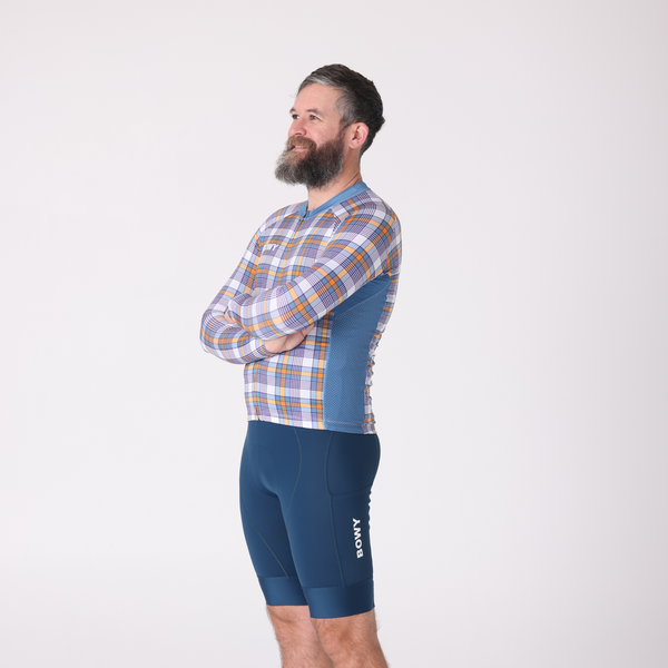 BOWY Active Mens Plaid Long Sleeve Jersey