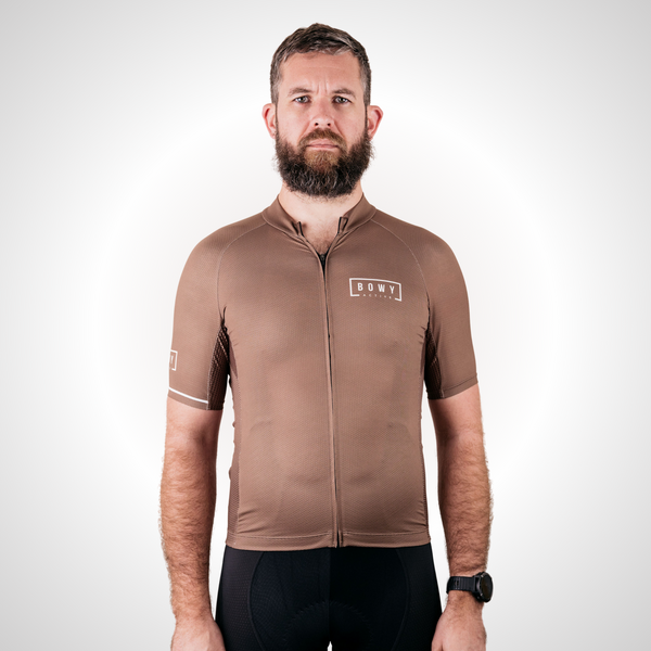BOWY Active Mens Mocha Brown Cycling Jersey