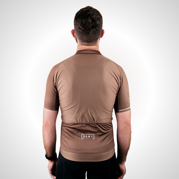 BOWY Active Mens Mocha Brown Cycling Jersey