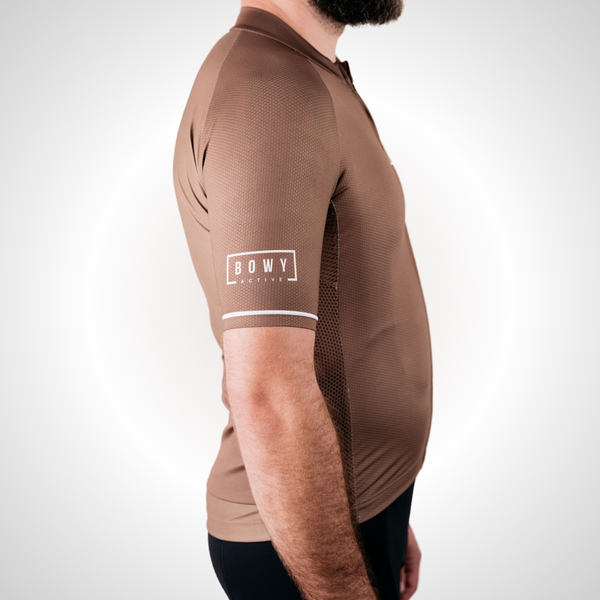 BOWY Active Mens Mocha Brown Cycling Jersey