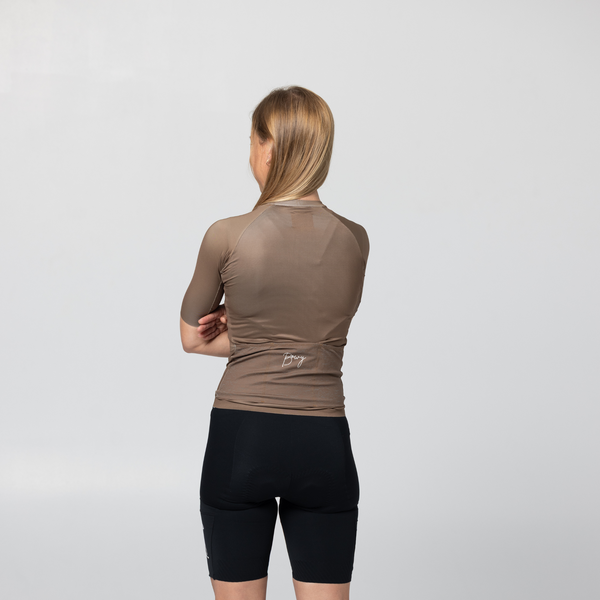 BOWY Active Womens Mocha Brown Cycling Jersey