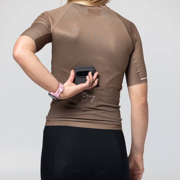 BOWY Active Womens Mocha Brown Cycling Jersey