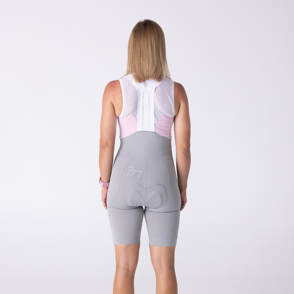 BOWY Active Womens Grey Cargo Bib Shorts
