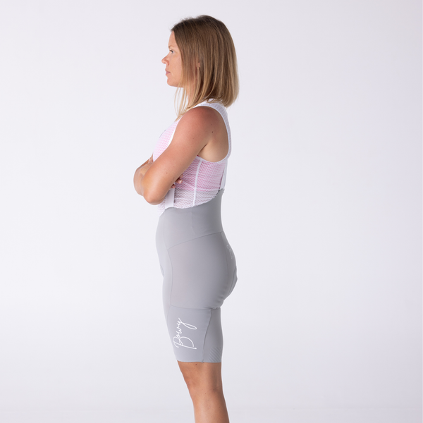 BOWY Active Womens Grey Cargo Bib Shorts