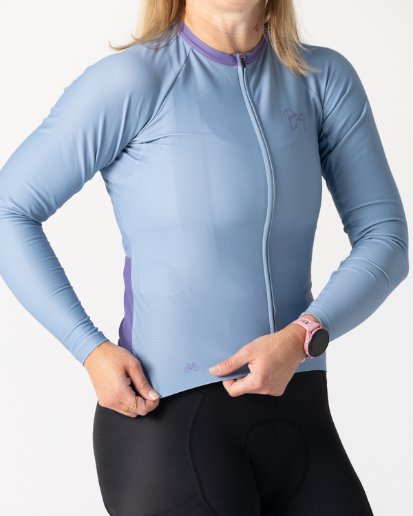 Womens Pastel Blue Winter Jersey - BOWY Active