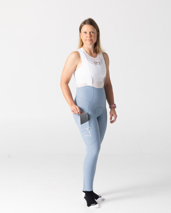 Womens Pastel Blue Cargo Bib Tights – BOWY Active