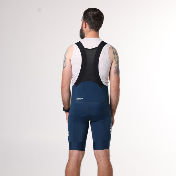 BOWY Active Mens Chrome Blue Cargo Bib Shorts