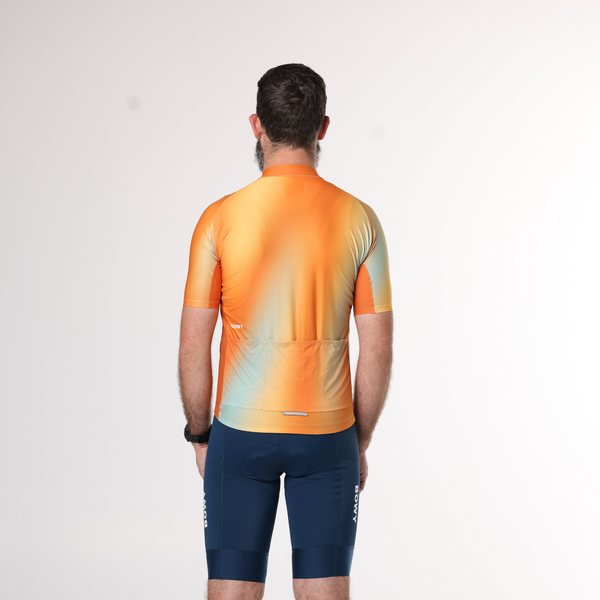 BOWY Active Mens Sunset Orange Cycling Jersey