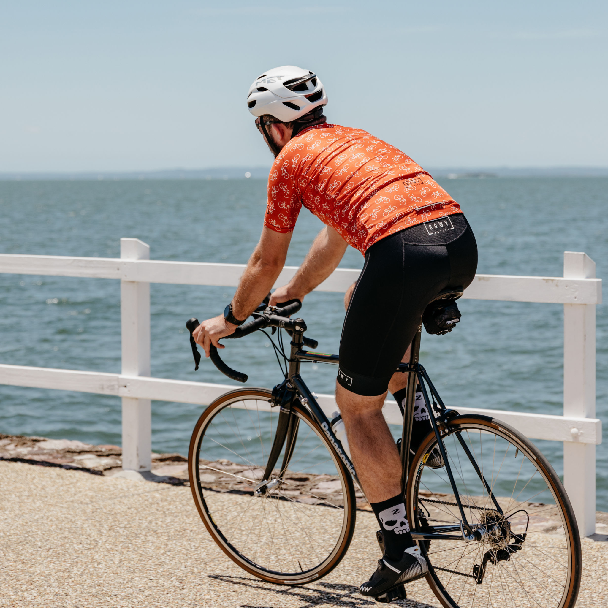 BOWY Active Burnt Orange Cycling Jersey For Men Women