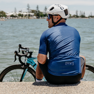 BOWY Active Mens Navy Blue Cycling Jersey