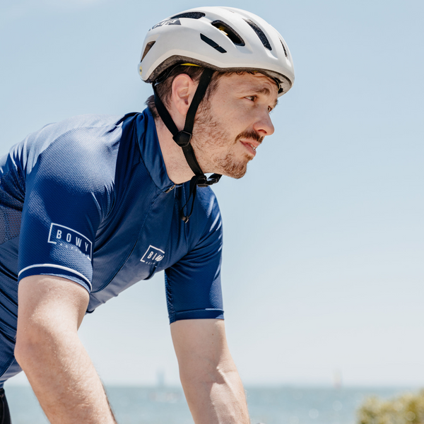 Navy blue cycling jersey sale