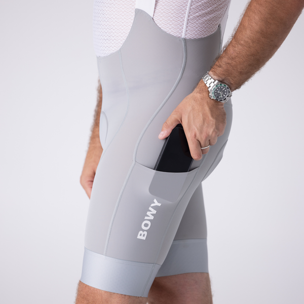 BOWY Active Mens Grey Cargo Bib Shorts