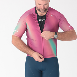 BOWY Active Mens Raspberry Swirl Cycling Jersey