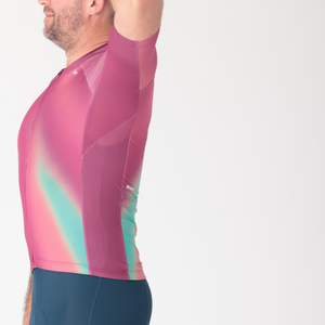 BOWY Active Mens Raspberry Swirl Cycling Jersey