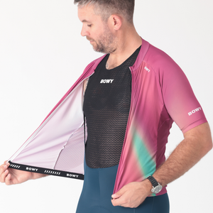 BOWY Active Mens Raspberry Swirl Cycling Jersey