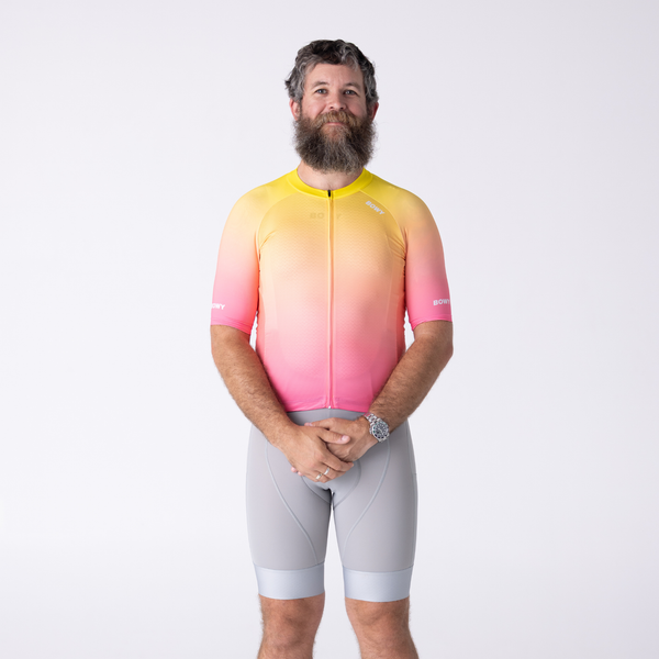 BOWY Active Mens Neon Bloom Cycling Jersey