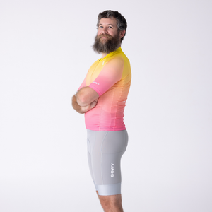 BOWY Active Mens Neon Bloom Cycling Jersey
