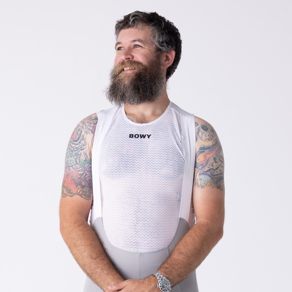 BOWY Active Mens White Sleeveless Base Layer