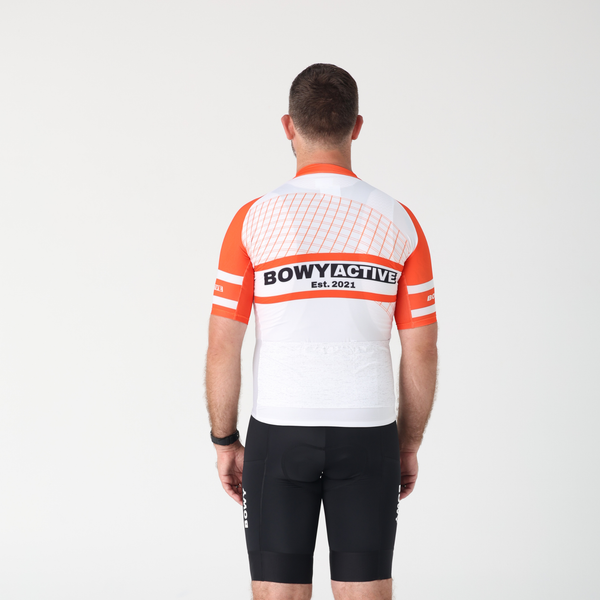 BOWY Active Mens Red & White Cycling Jersey