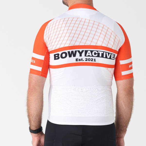 BOWY Active Mens Red & White Cycling Jersey