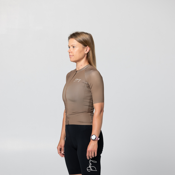 BOWY Active Womens Mocha Brown Cycling Jersey