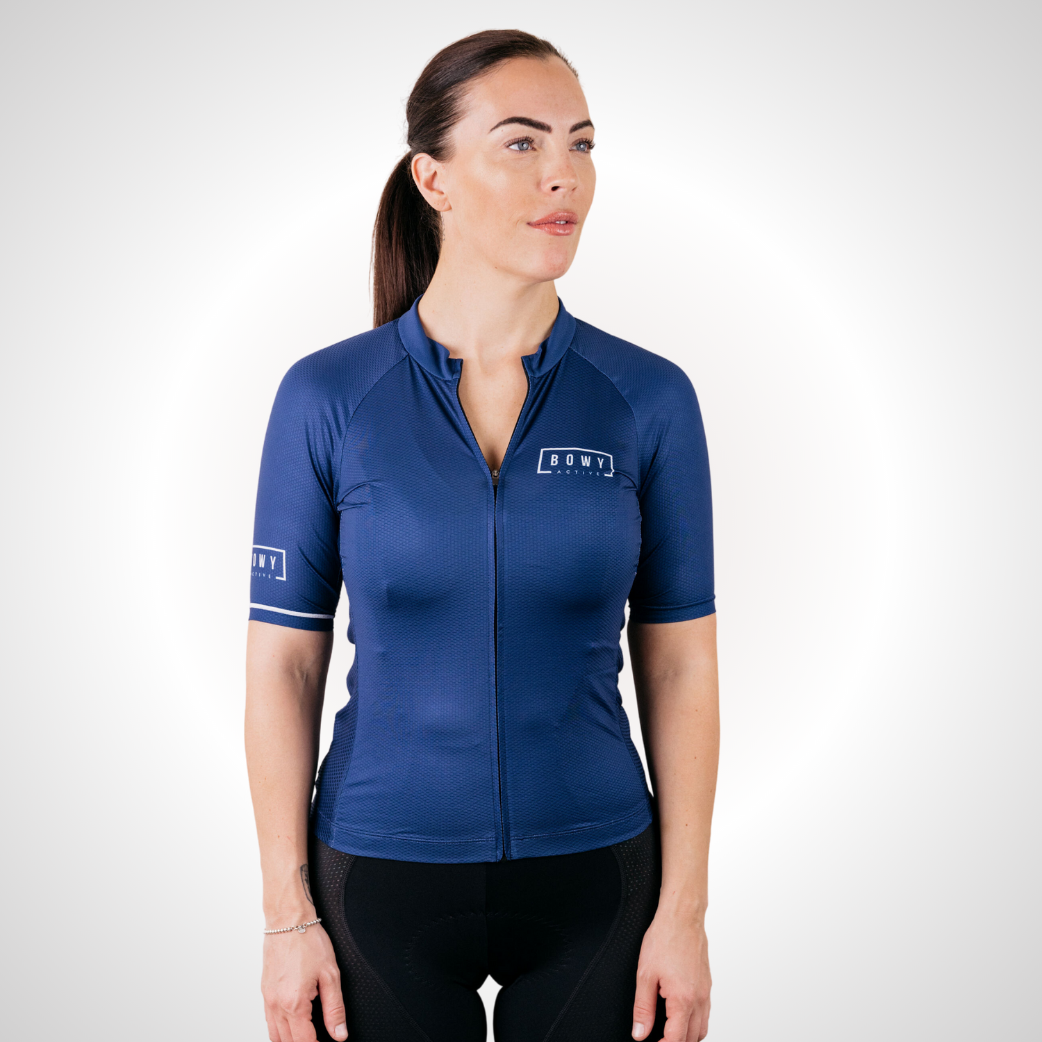 BOWY Active Navy Blue Cycling Jersey For Men Women