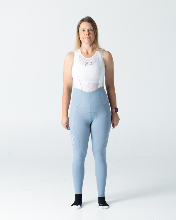 Womens Pastel Blue Cargo Bib Tights – BOWY Active