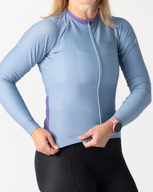 Womens Pastel Blue Winter Jersey - BOWY Active