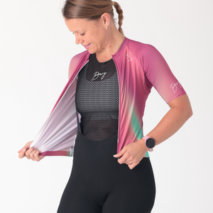 BOWY Active Womens Raspberry Swirl Cycling Jersey