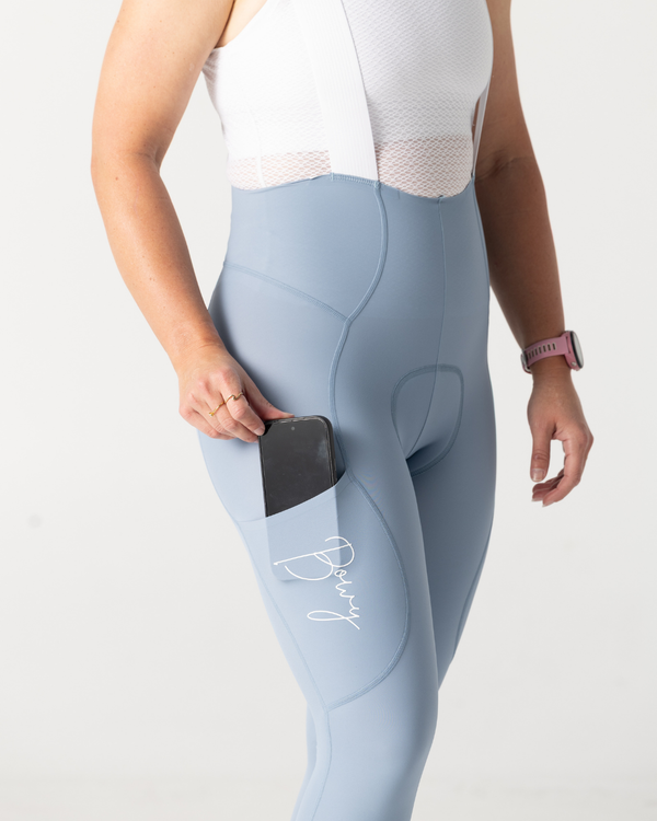 Womens Pastel Blue Cargo Bib Tights – BOWY Active